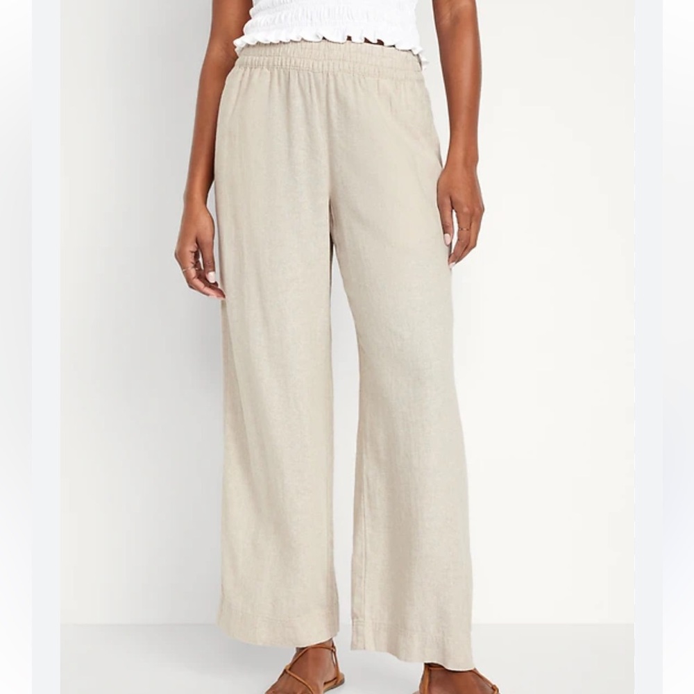 Old Navy Beige Wide-Leg Pants